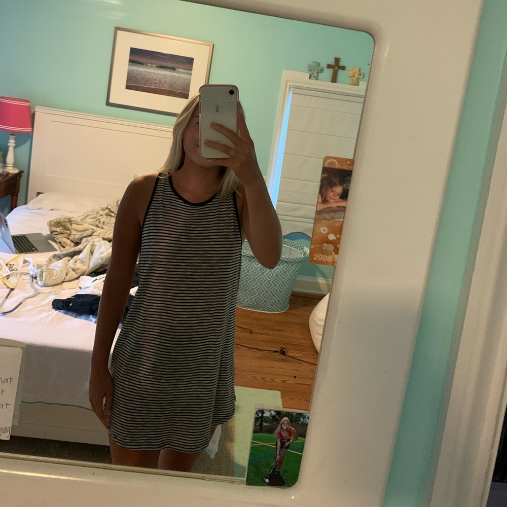 Black and white stripe dress